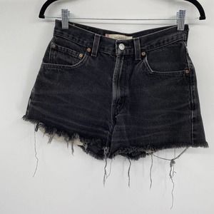Levi's 550 DIY Cut Off Denim Shorts Size Medium W28 Black 3" Inseam